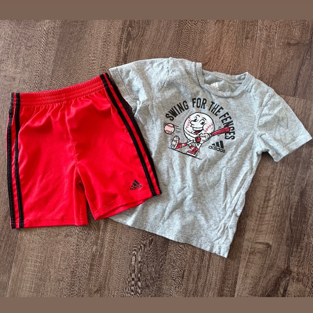 Adidas shorts set, boys size 5